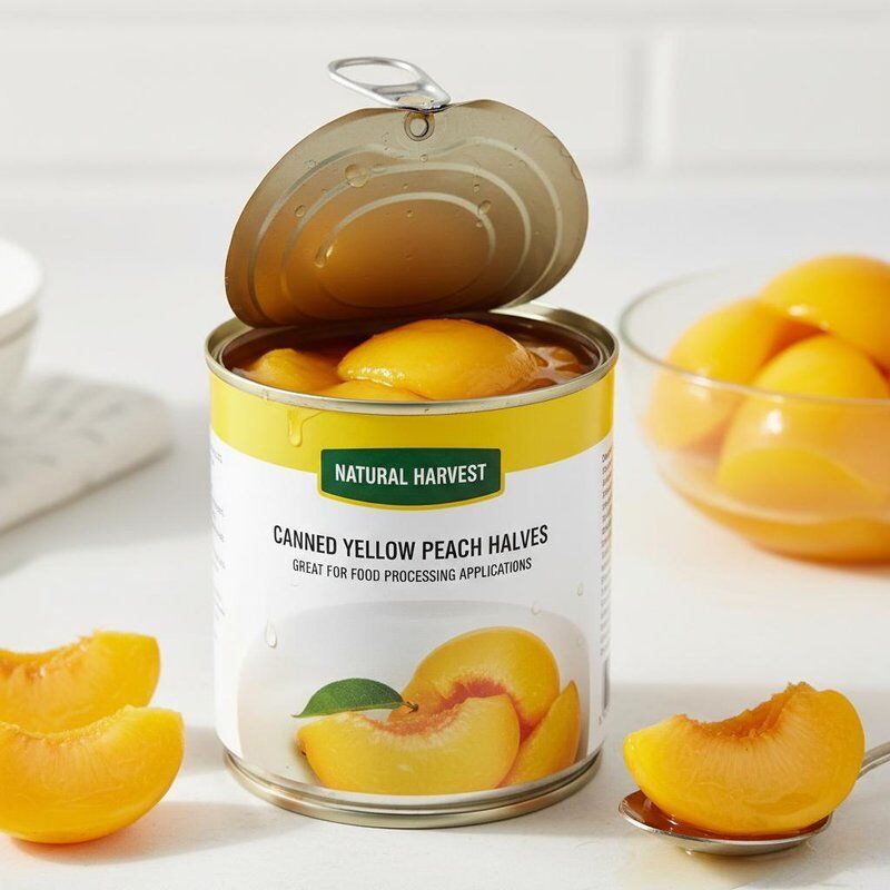 Canned Fruit Natural Flavor Canned Yellow Peach Private Label Canned Peach Halves Great for Food Processing Applications